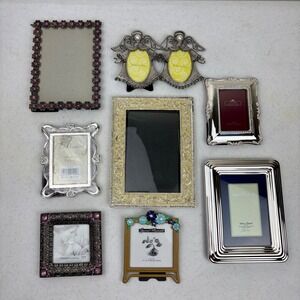8pc Small Gallery Picture Frame Lot Philip Whitney Milson Silver Floral Angel